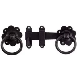 None Ring Handled Gate Latch - Black - 152mm