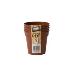 Flower Pots In Orange (Pack Of 5) - 10cm