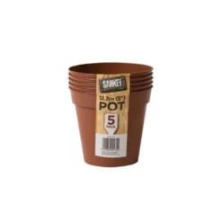 Flower Pots In Orange (Pack Of 5) - 13cm