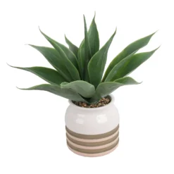 Artificial Aloe Vera In Striped Pot -Cheap Grove Sanctuary Store 12879278 1824858347884700