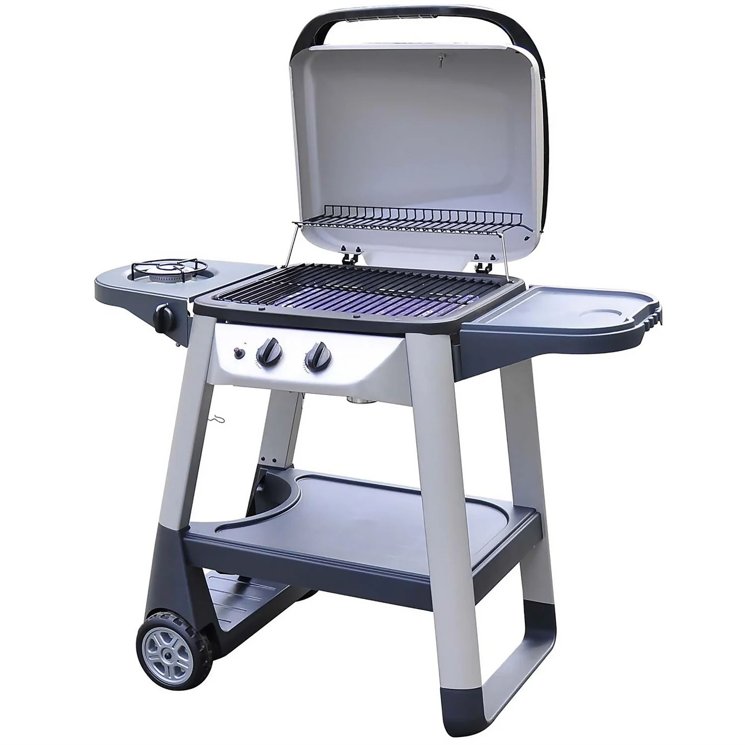 Outback Excel 2 Burner Gas BBQ - Silver & Black 3 Outback Excel 2 Burner Gas BBQ - Silver & Black - Image 3