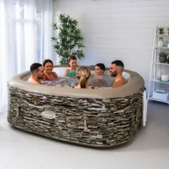 CleverSpa Sorrento 6 Person Square Hot Tub With LED Lights -Cheap Grove Sanctuary Store 12884591 9274849527987432