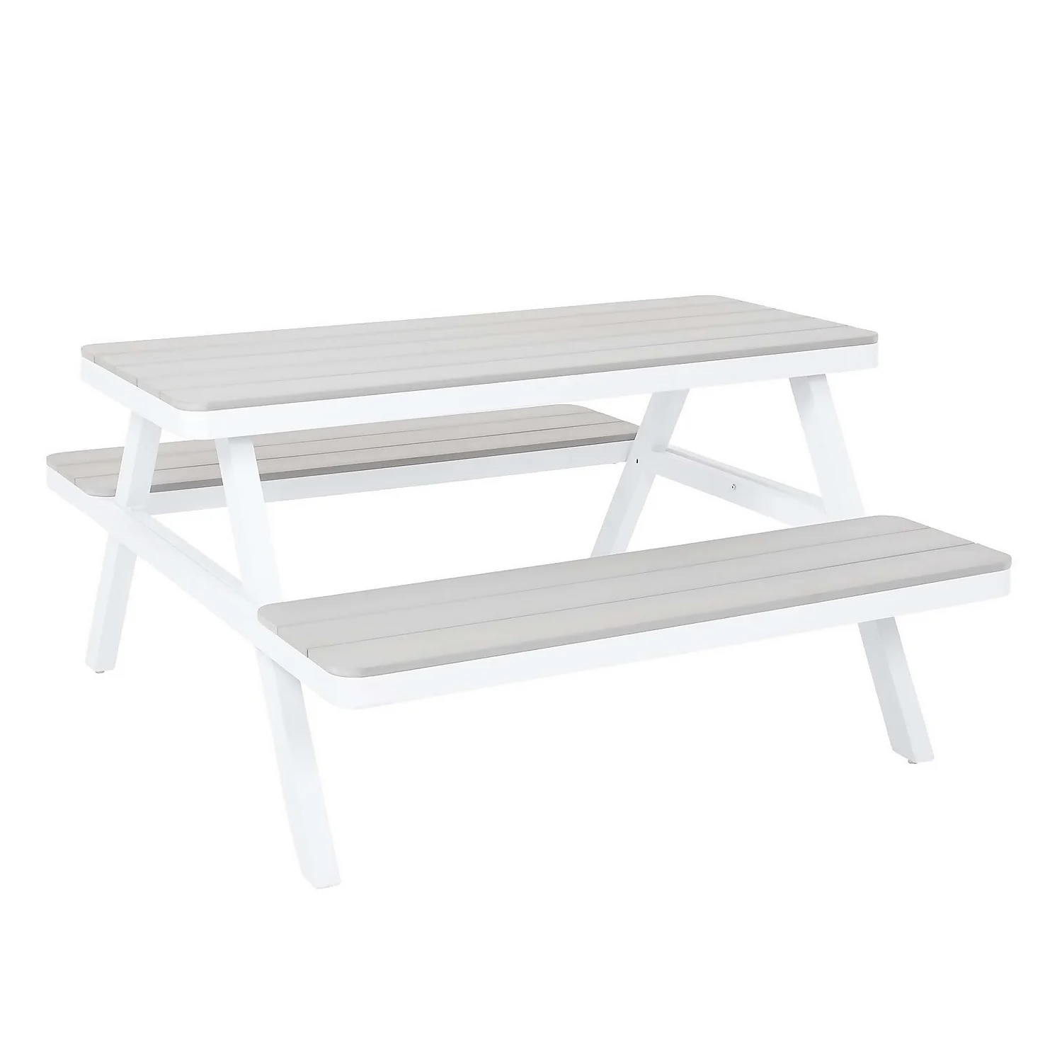 Picnic Bench - White & Grey 1 Picnic Bench - White & Grey