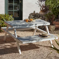 Picnic Bench - White & Grey 17 Picnic Bench - White & Grey -Cheap Grove Sanctuary Store 12885210 1454853415433776