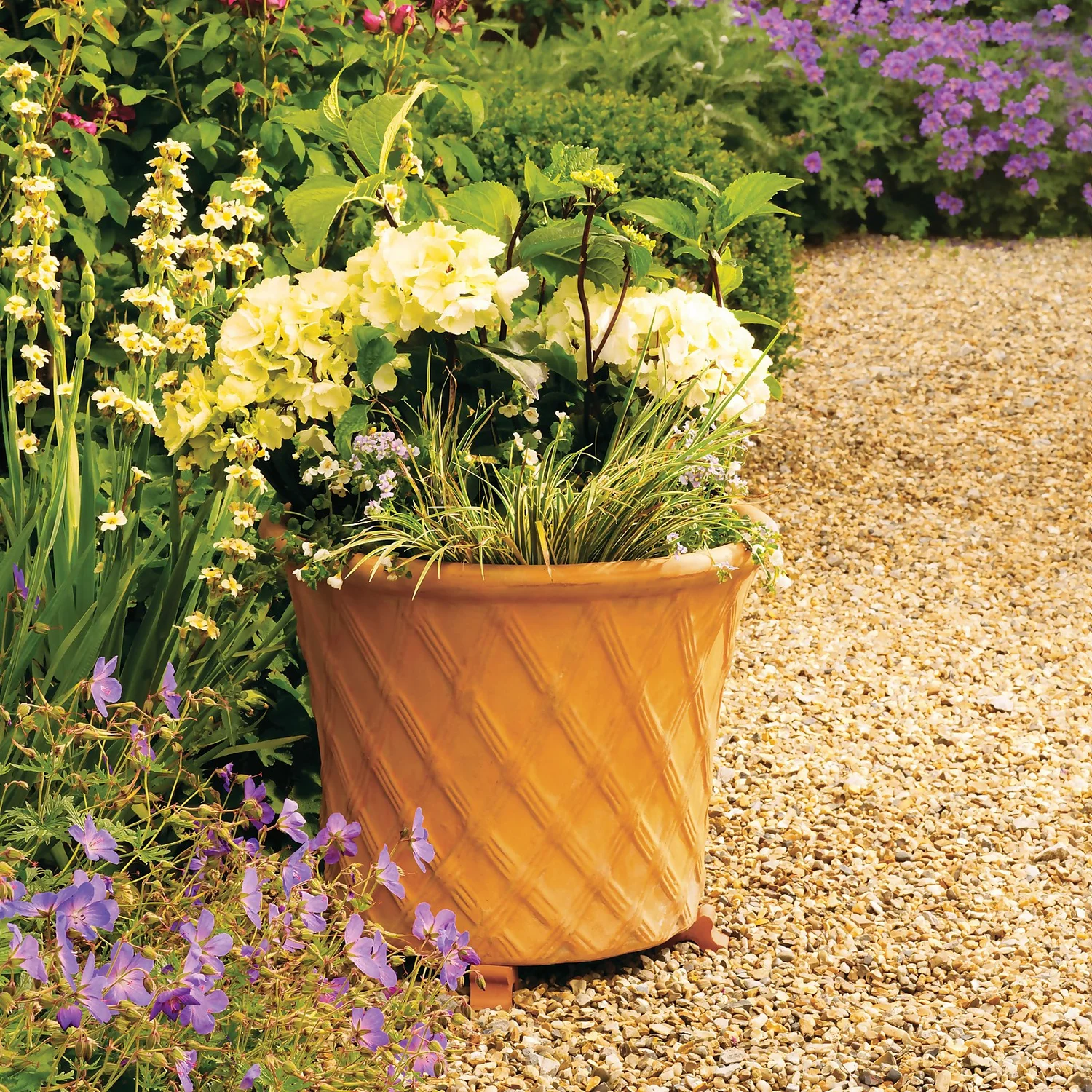 Terracotta Lattice Cone Plant Pot - 22cm 2 Terracotta Lattice Cone Plant Pot - 22cm - Image 2
