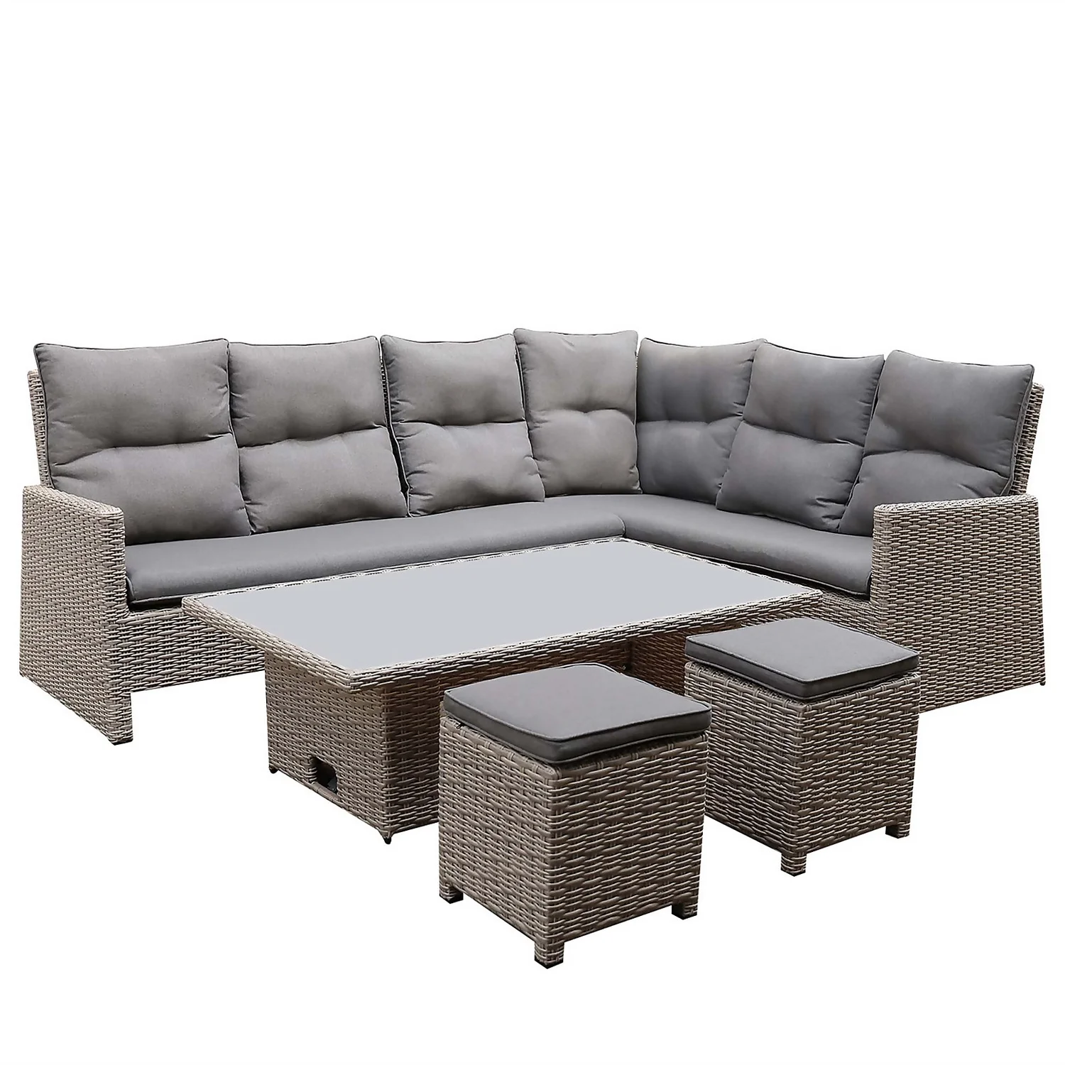 Mortimer Grey Rattan Garden Corner Sofa Set 4 Mortimer Grey Rattan Garden Corner Sofa Set - Image 4