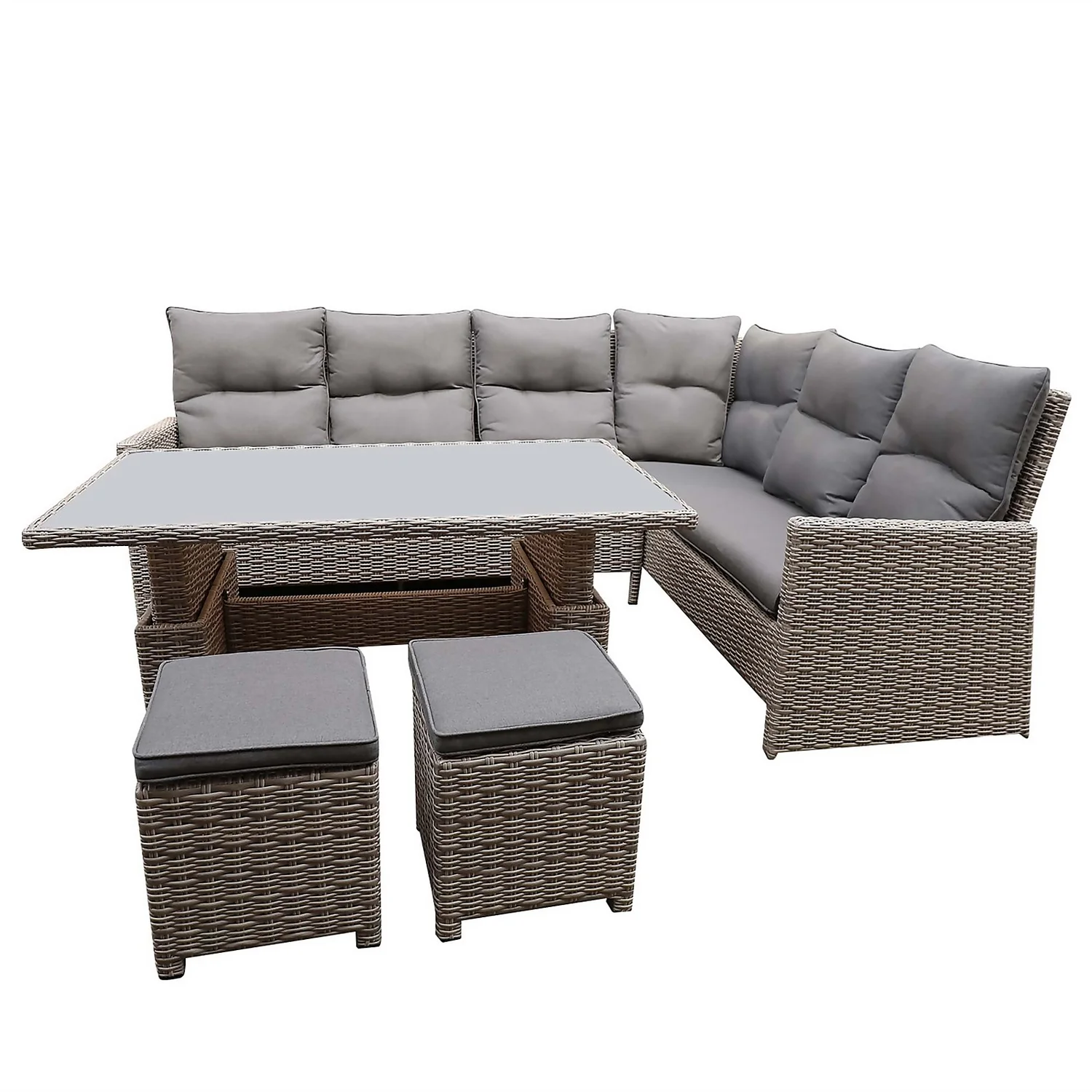 Mortimer Grey Rattan Garden Corner Sofa Set 3 Mortimer Grey Rattan Garden Corner Sofa Set - Image 3