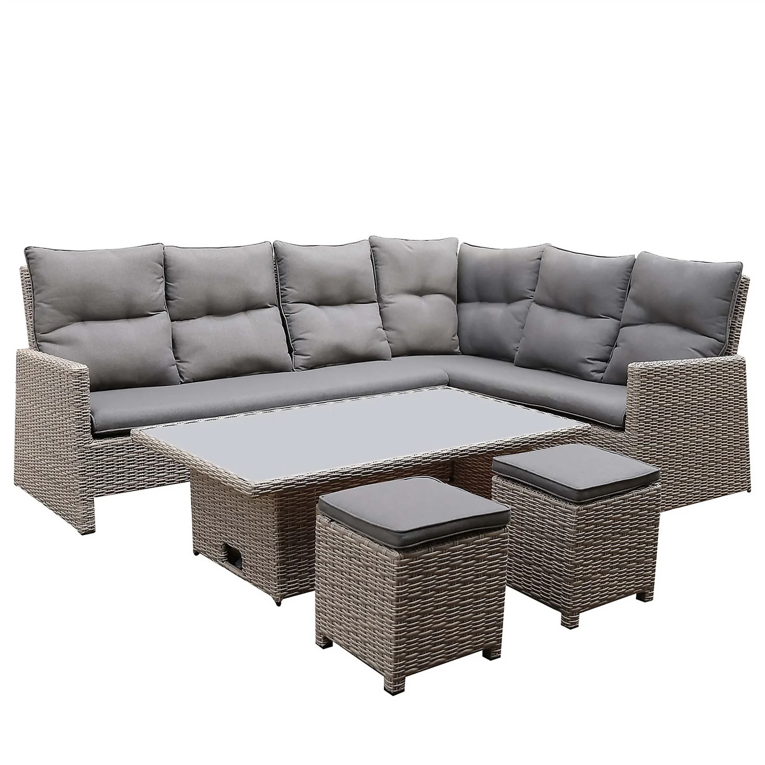Mortimer Grey Rattan Garden Corner Sofa Set 1 Mortimer Grey Rattan Garden Corner Sofa Set