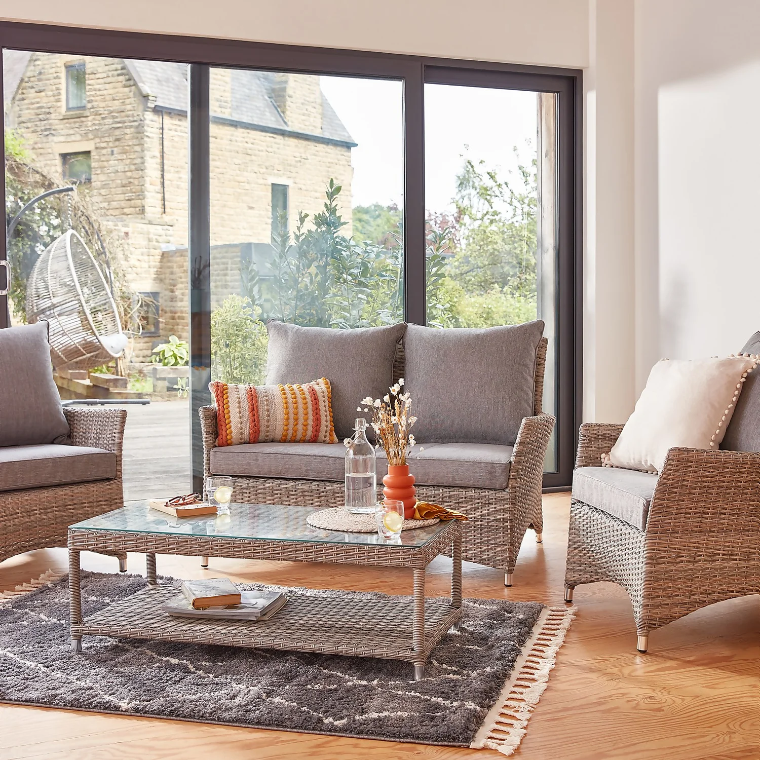 Florence 4 Seater Grey Rattan Garden Sofa Set 2 Florence 4 Seater Grey Rattan Garden Sofa Set - Image 2