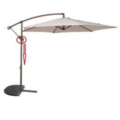 3m Overhanging Parasol - Dark Grey -Cheap Grove Sanctuary Store 12888567 1484966185560340