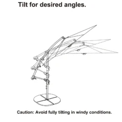 3m Overhanging Parasol - Dark Grey -Cheap Grove Sanctuary Store 12888567 1714966185588741