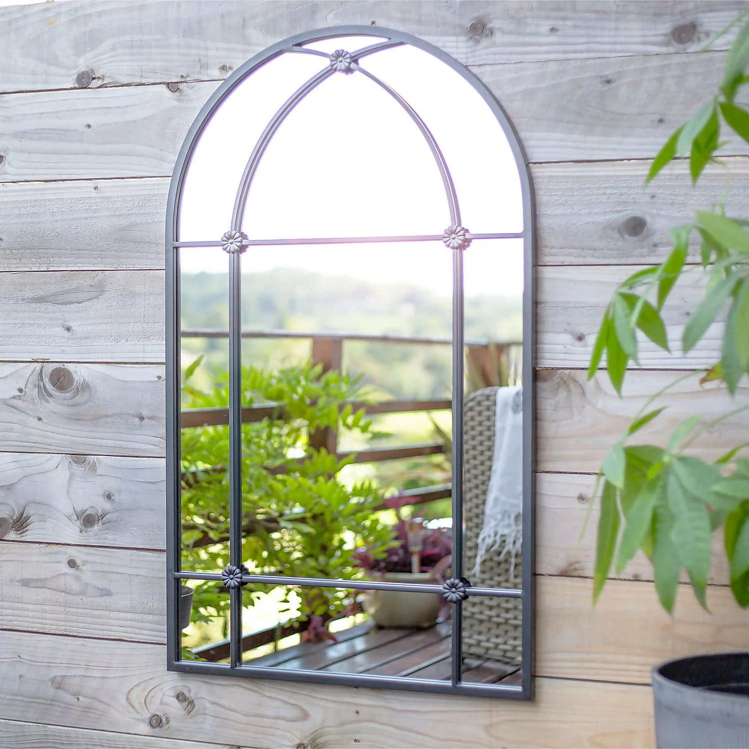 Arundel Outdoor Garden Mirror - 100cm 2 Arundel Outdoor Garden Mirror - 100cm - Image 2