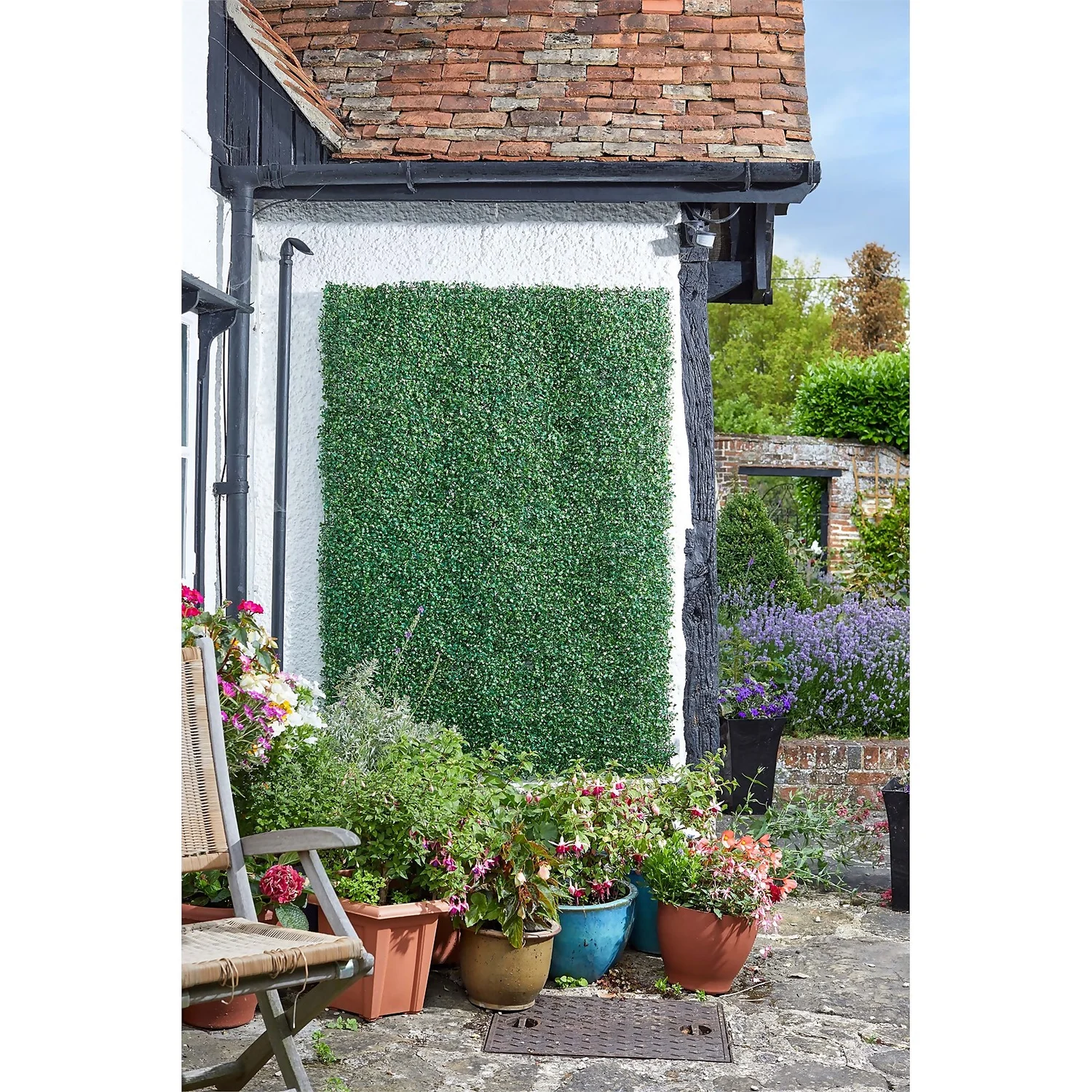 Artificial Boxwood Hedge Topiary Screening Panel - 60x40cm 2 Artificial Boxwood Hedge Topiary Screening Panel - 60x40cm - Image 2