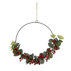 Hanging Wreath With Foliage And Berries