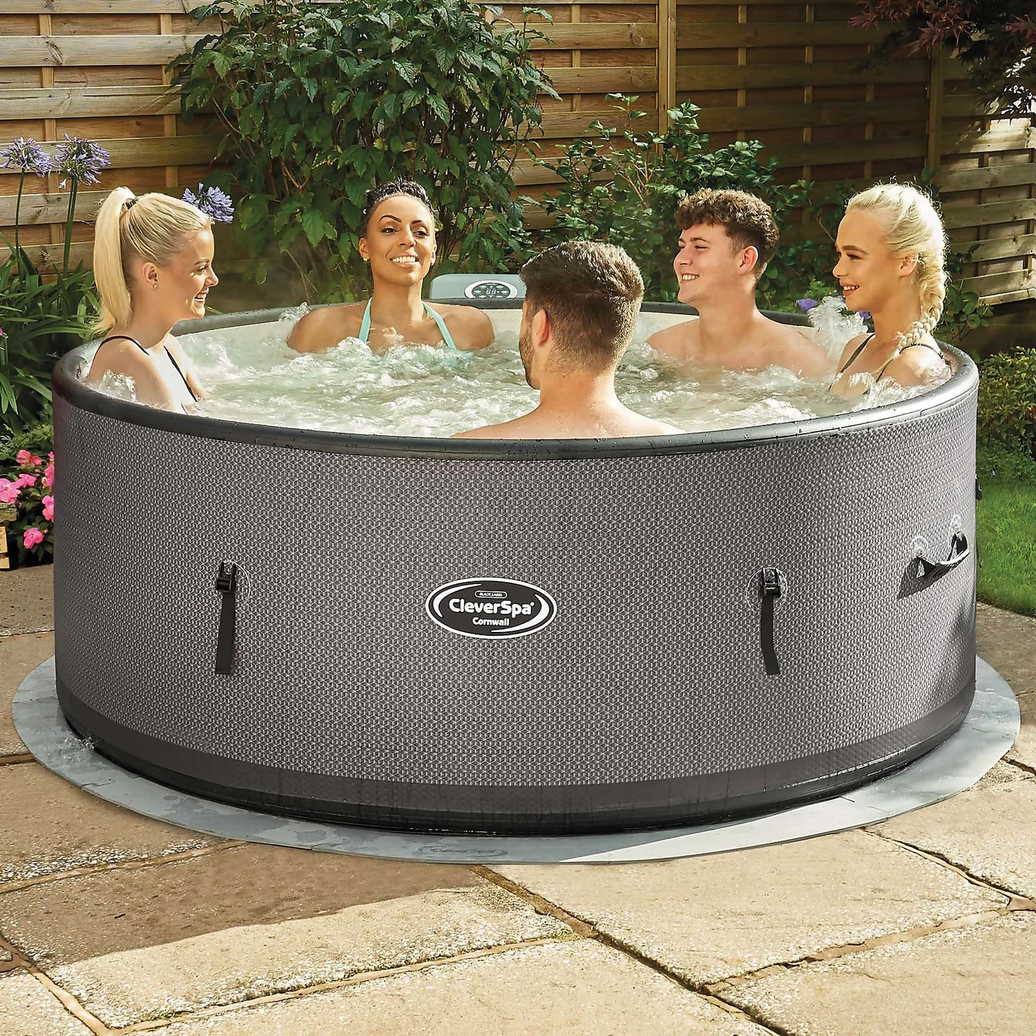 CleverSpa Cornwall 7 Person Drop Stitch Hot Tub With Wi-Fi-enabled CleverLink App & Halo LED Light 2 CleverSpa Cornwall 7 Person Drop Stitch Hot Tub With Wi-Fi-enabled CleverLink App & Halo LED Light - Image 2