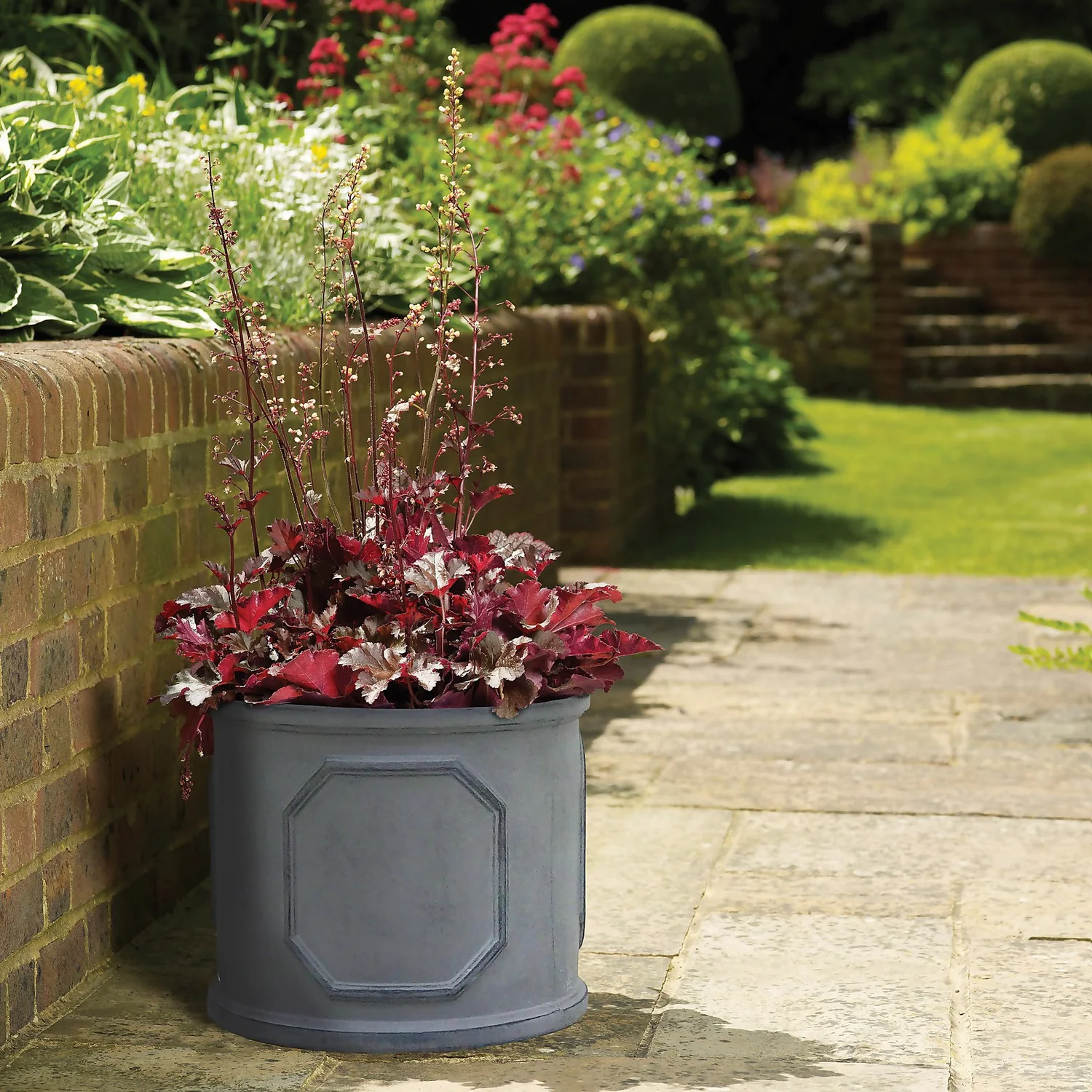 Mayfair Lead Cylinder Plant Pot - 27cm 2 Mayfair Lead Cylinder Plant Pot - 27cm - Image 2