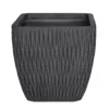 House Beautiful Roma Weave Charcoal Square Pot - 37cm