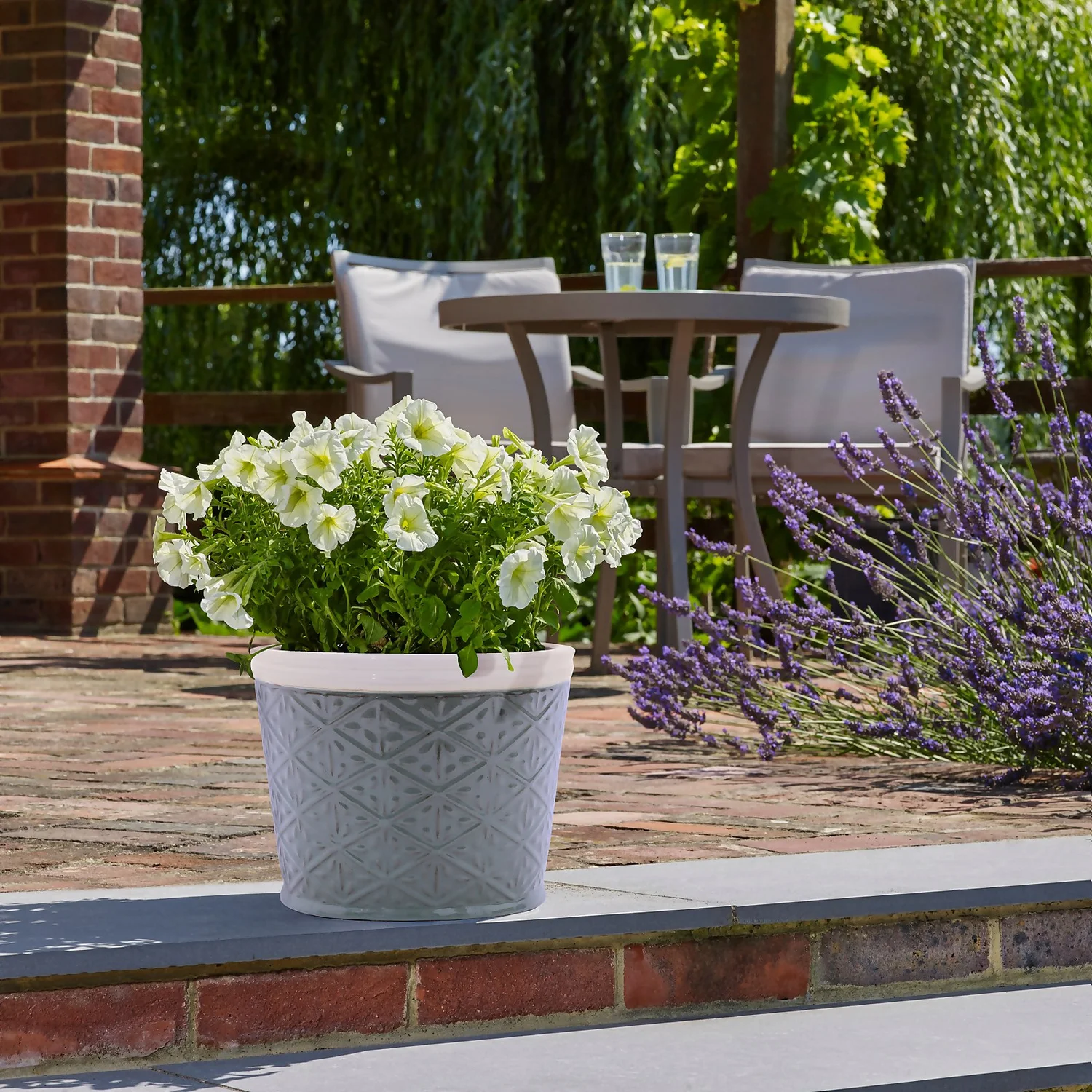 Country Living Heritage 2 Tone Denim Cone Pot - 38cm 2 Country Living Heritage 2 Tone Denim Cone Pot - 38cm - Image 2