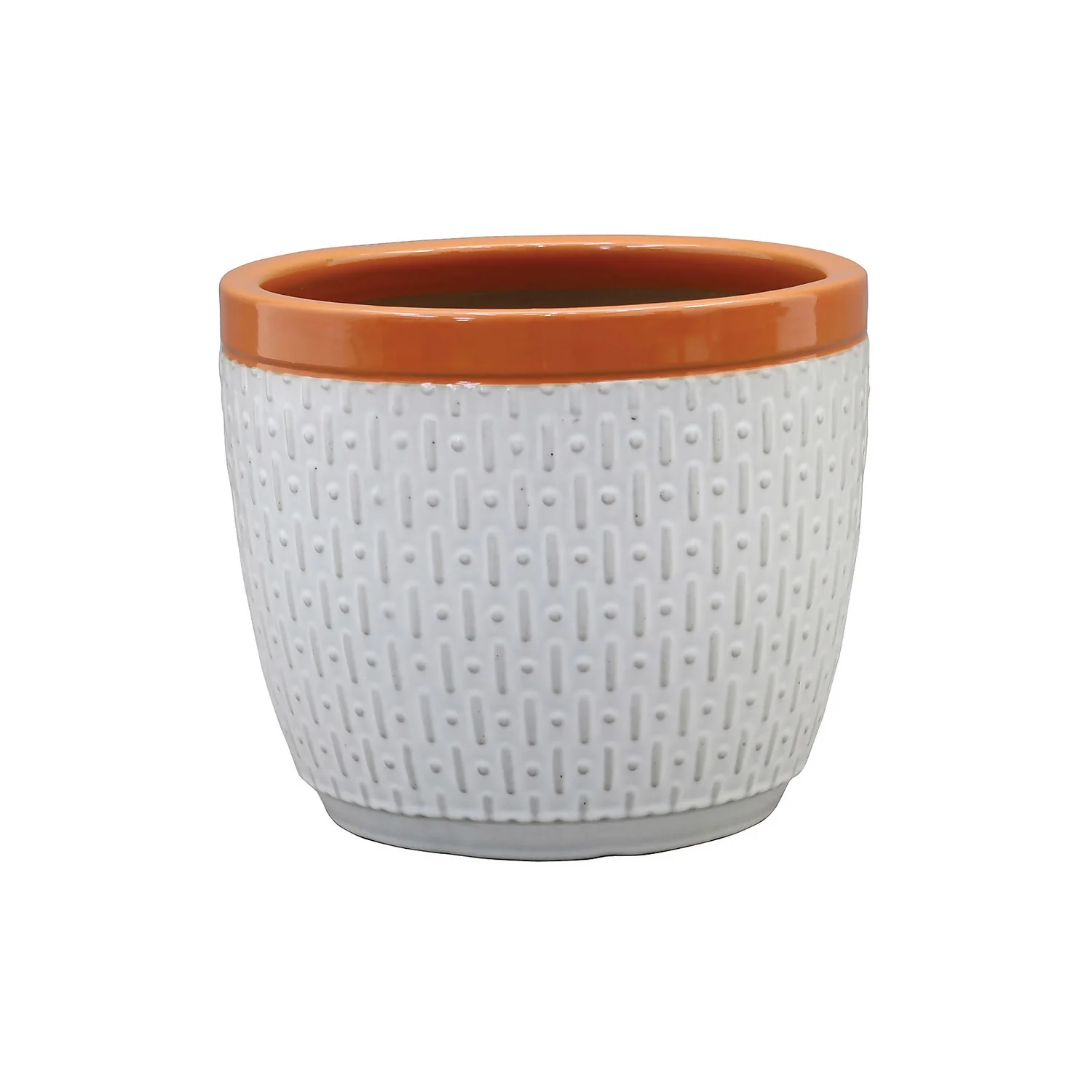 House Beautiful 2 Tone Orange Rim Egg Pot - 20cm 1 House Beautiful 2 Tone Orange Rim Egg Pot - 20cm
