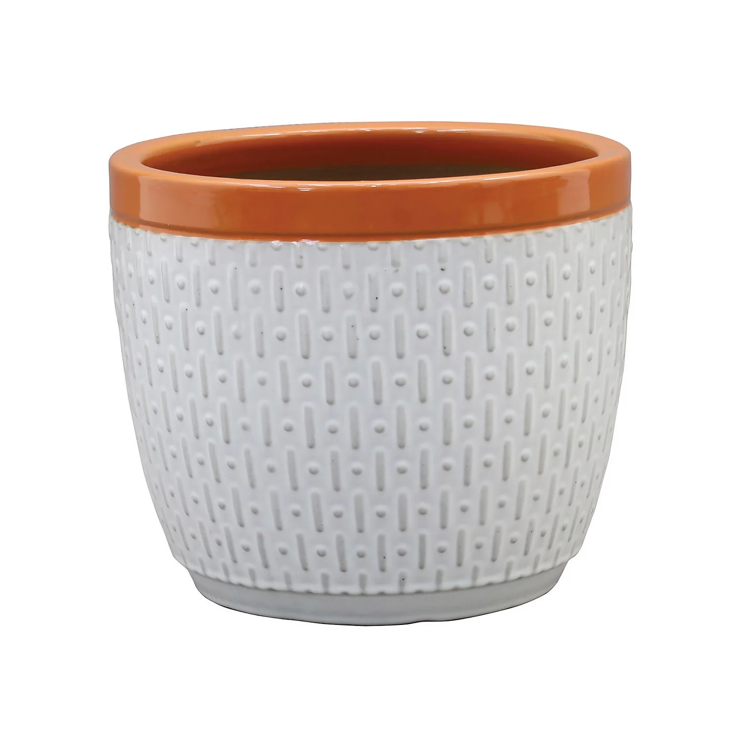 House Beautiful 2 Tone Orange Rim Egg Pot - 25cm 1 House Beautiful 2 Tone Orange Rim Egg Pot - 25cm