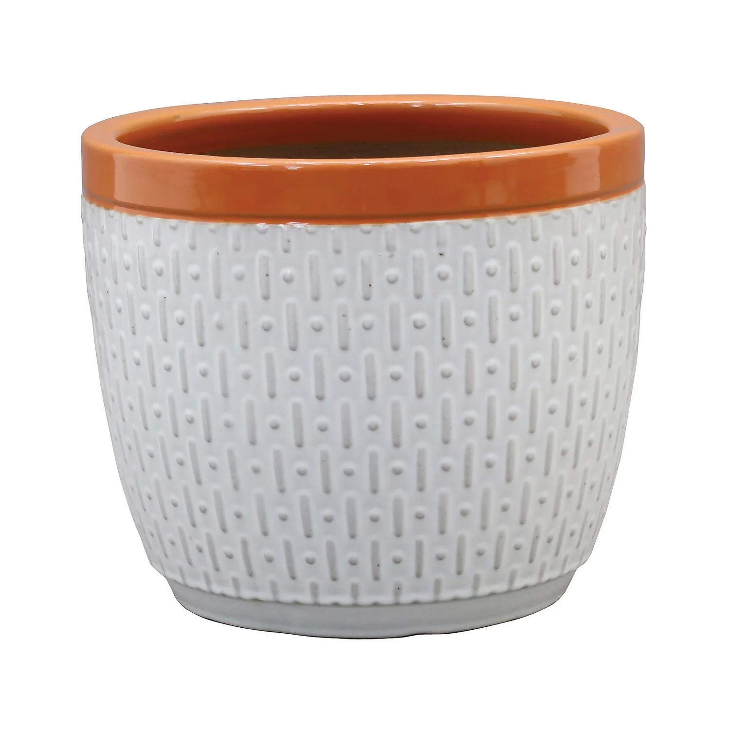 House Beautiful 2 Tone Orange Rim Egg Pot - 31cm 1 House Beautiful 2 Tone Orange Rim Egg Pot - 31cm
