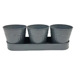 Zinc Ribbed Herb Pots & Tray -Cheap Grove Sanctuary Store 13193962 4194933502656404