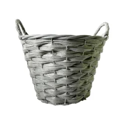 Faux Rattan Round Garden Planter 30cm