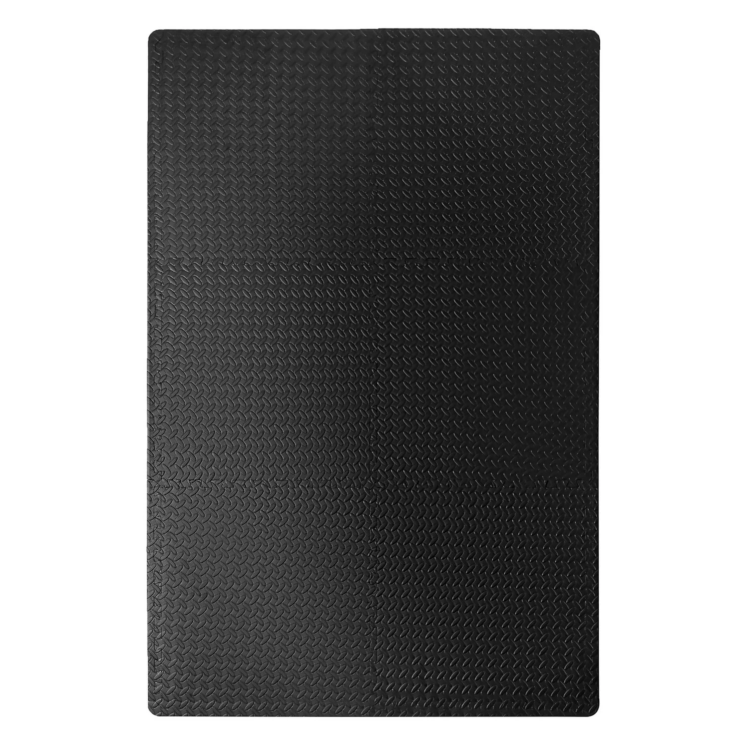 Homebase Black Leaf Patterned EVA Interlocking Gym Mats - 6 Pack 8 Homebase Black Leaf Patterned EVA Interlocking Gym Mats - 6 Pack - Image 8