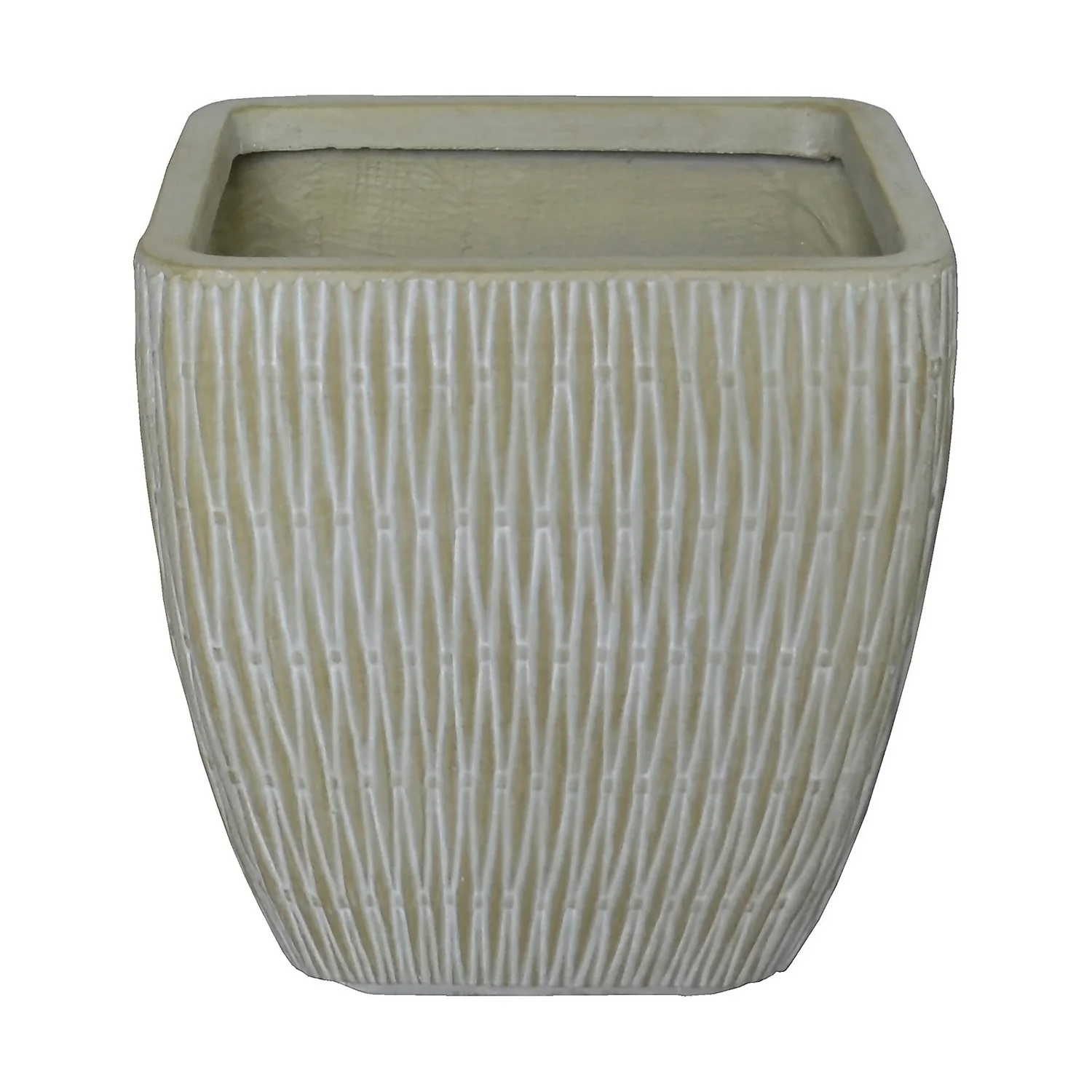 House Beautiful Roma Weave Square Pot Sand - 37cm 1 House Beautiful Roma Weave Square Pot Sand - 37cm