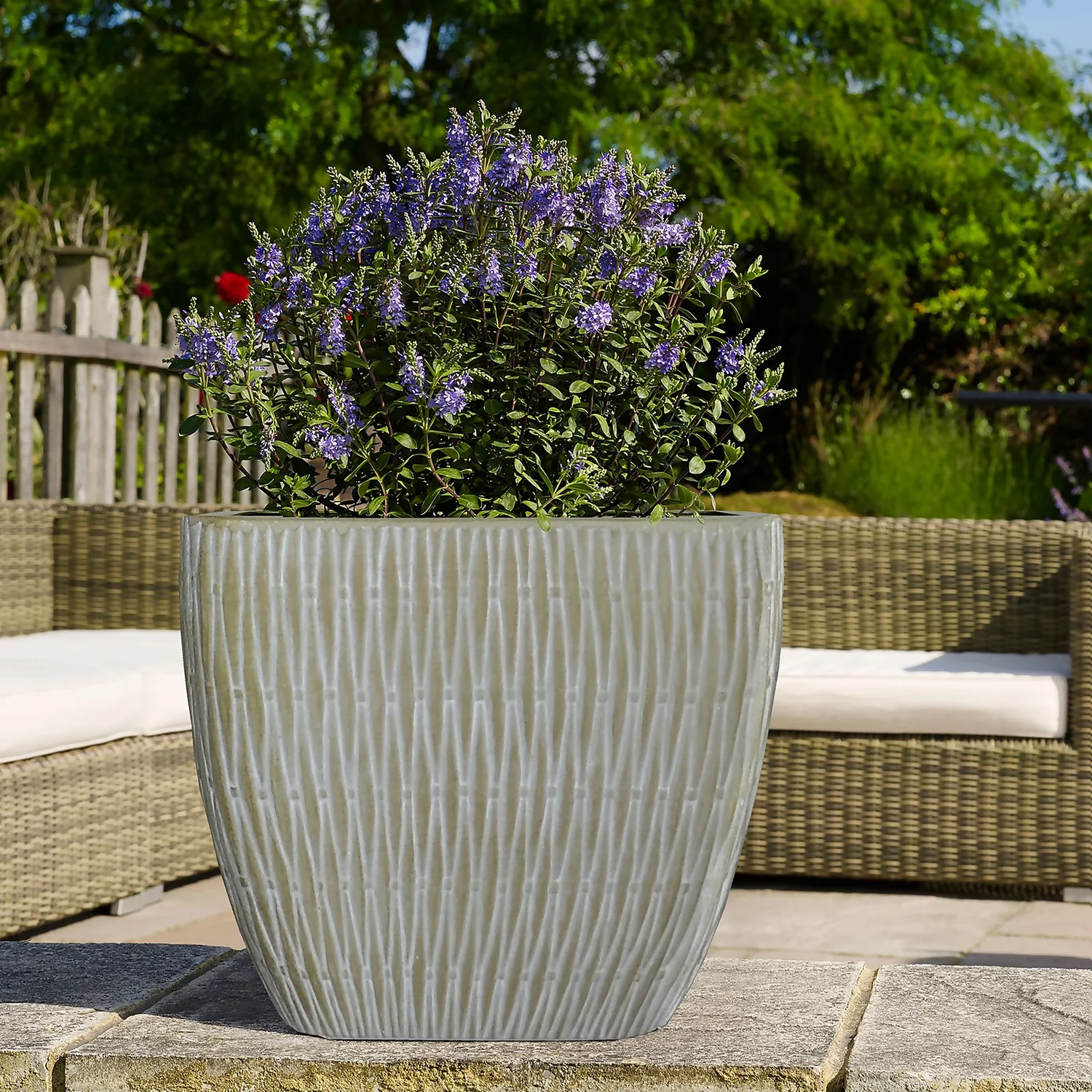 House Beautiful Roma Weave Square Pot Sand - 31cm 2 House Beautiful Roma Weave Square Pot Sand - 31cm - Image 2