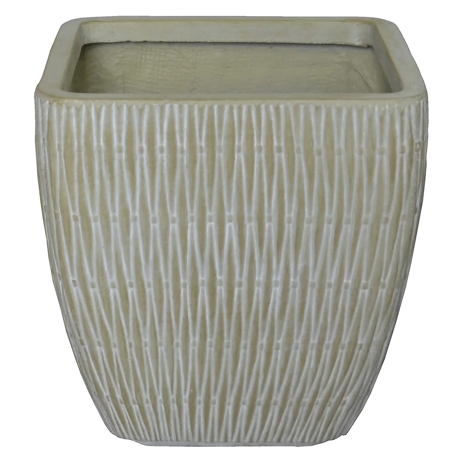 House Beautiful Roma Weave Square Pot Sand - 44cm 1 House Beautiful Roma Weave Square Pot Sand - 44cm