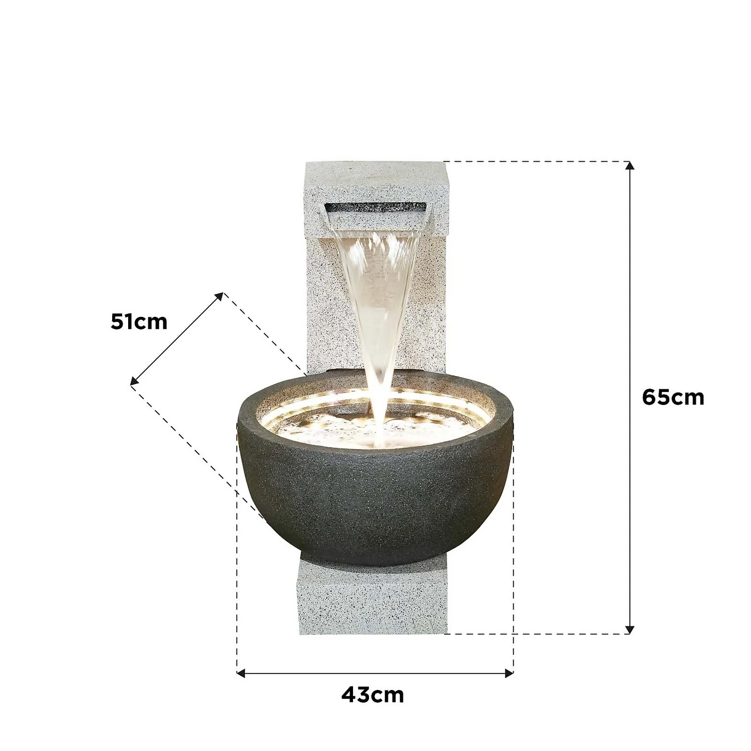Stylish Fountain Solitary Pour Water Feature With LEDs 4 Stylish Fountain Solitary Pour Water Feature With LEDs - Image 4