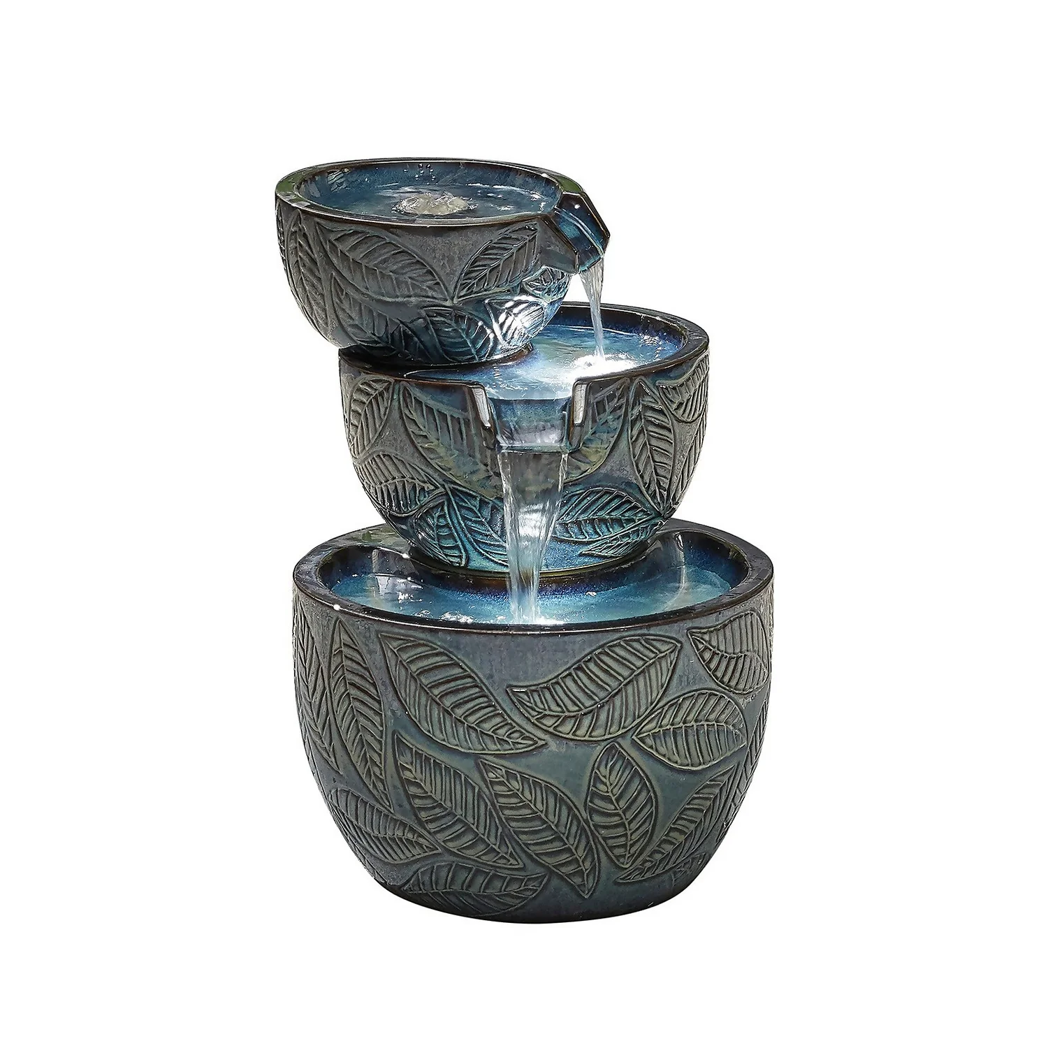 Stylish Fountain Fossil Leaf Water Feature With LEDs 1 Stylish Fountain Fossil Leaf Water Feature With LEDs