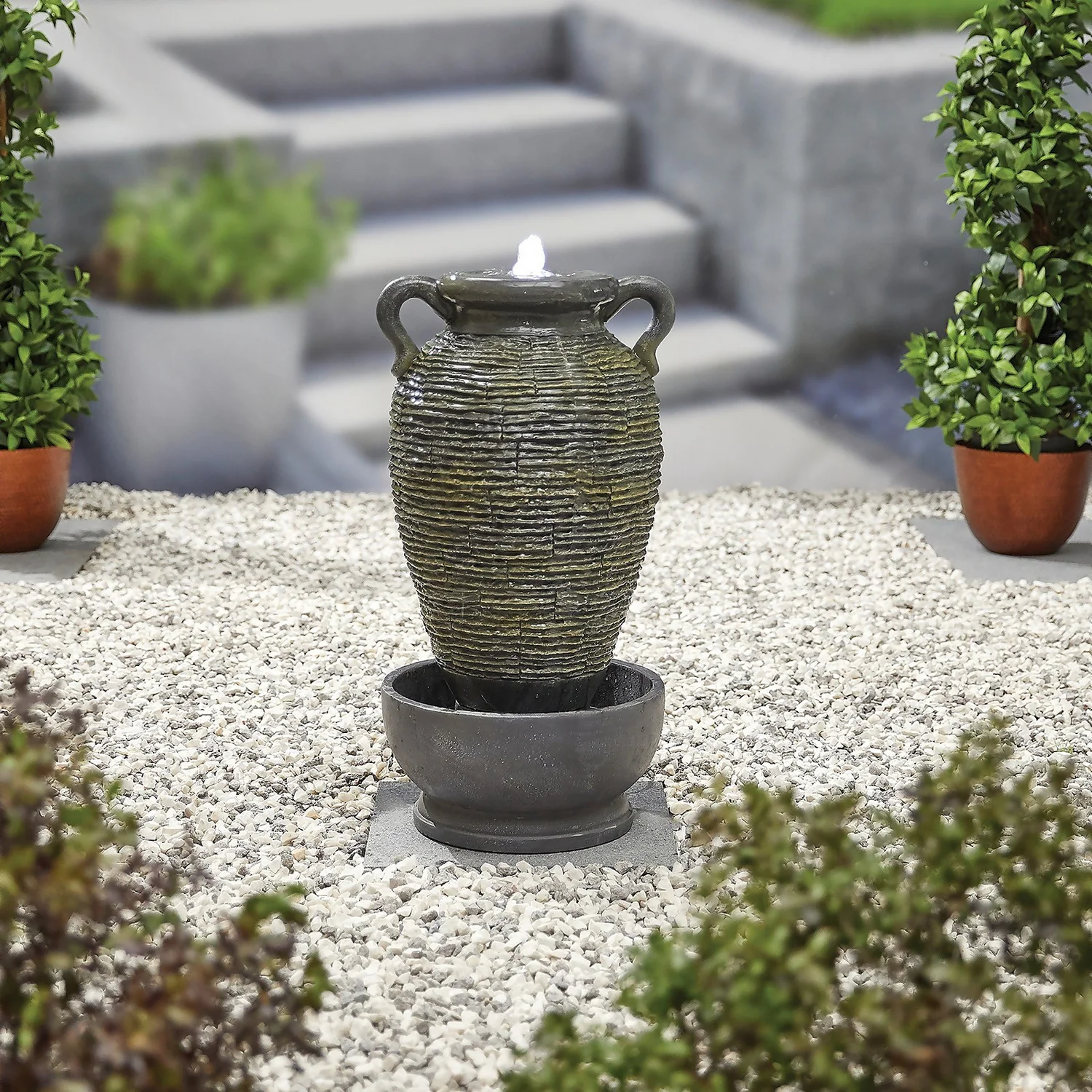 Stylish Fountain Rippling Vase Water Feature With LEDs 3 Stylish Fountain Rippling Vase Water Feature With LEDs - Image 3