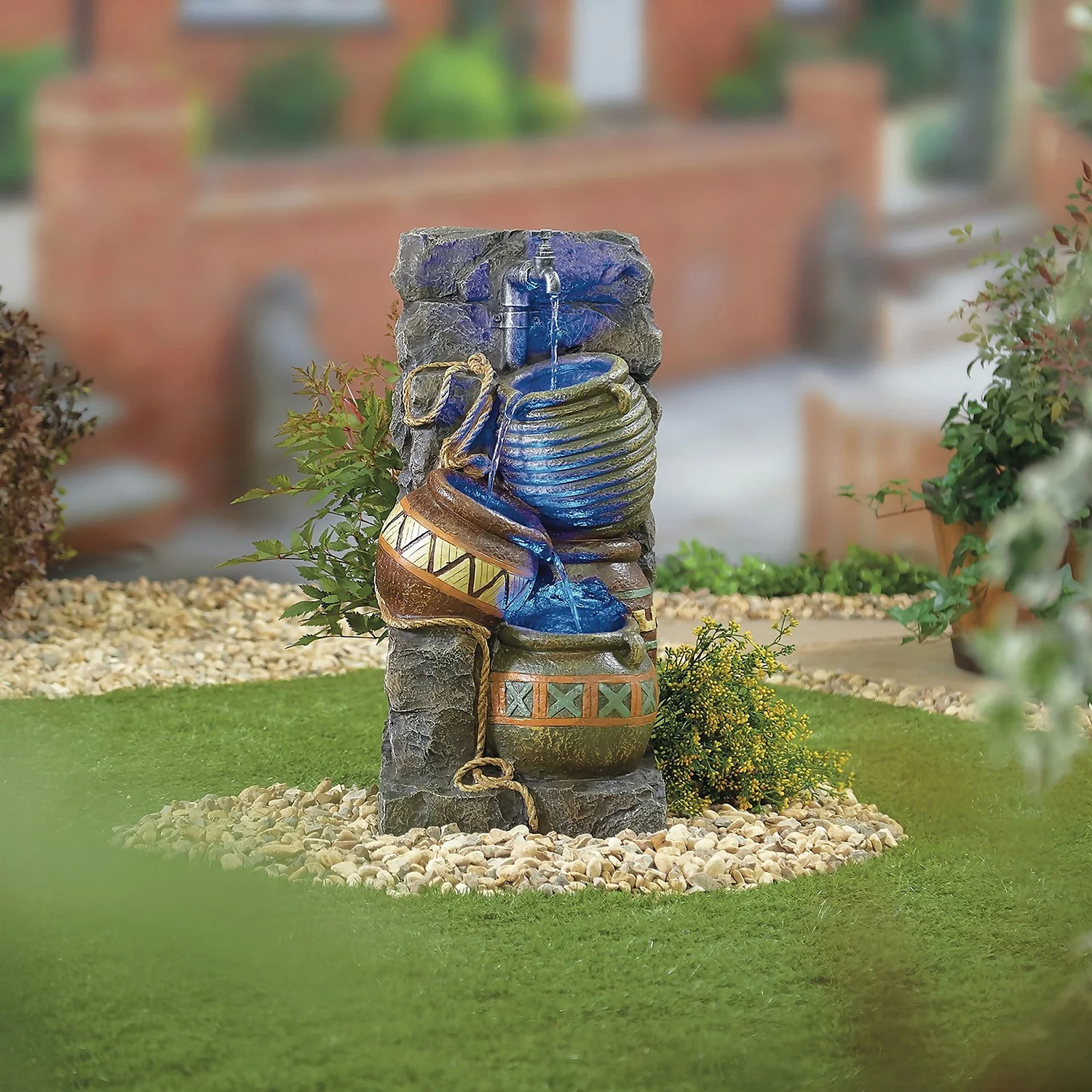 Stylish Fountain Pouring Pot Wall Water Feature With LEDs 2 Stylish Fountain Pouring Pot Wall Water Feature With LEDs - Image 2