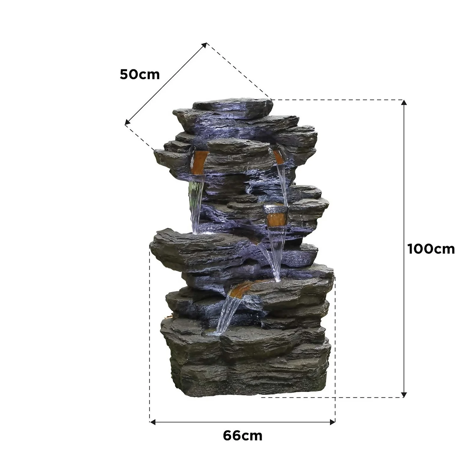 Stylish Fountain Hinoki Springs Water Feature With LEDs 6 Stylish Fountain Hinoki Springs Water Feature With LEDs - Image 6