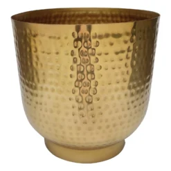 Hammered Brass Indoor Plant Pot - 20cm