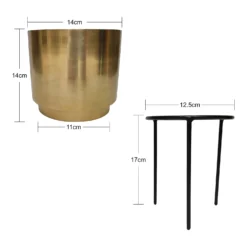 Brass Indoor Plant Pot With Straight Stand - 14cm 8 Brass Indoor Plant Pot With Straight Stand - 14cm -Cheap Grove Sanctuary Store 13887189 3074999809676395