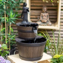 Stylish Fountain Whiskey Barrels Garden Water Feature 14 Stylish Fountain Whiskey Barrels Garden Water Feature -Cheap Grove Sanctuary Store 13944159 1645005844956494