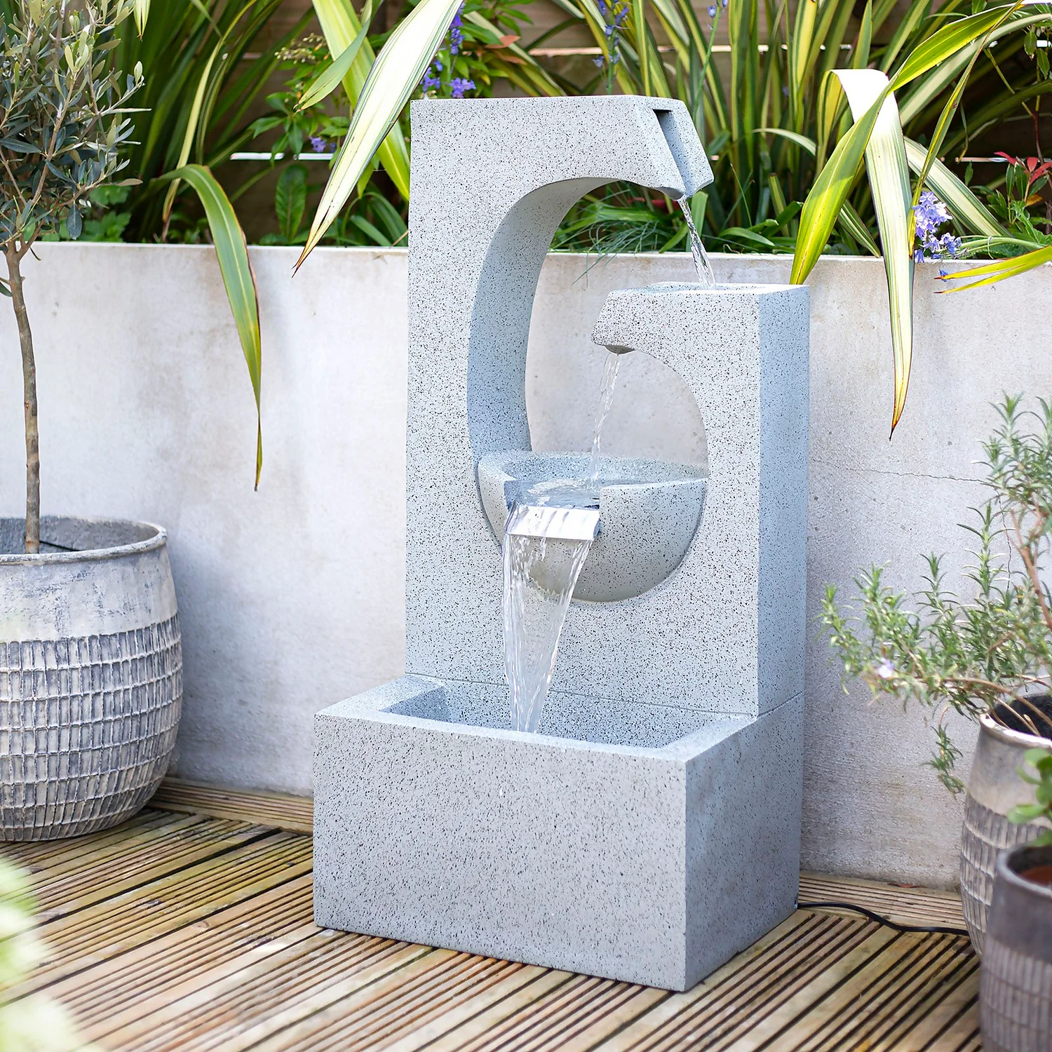 Stylish Fountain Ango Falls Garden Water Feature With LEDs 2 Stylish Fountain Ango Falls Garden Water Feature With LEDs - Image 2