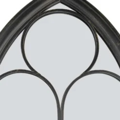 MirrorOutlet Black Somerley Chapel Arch Metal Garden Mirror - 112x61cm -Cheap Grove Sanctuary Store 13950556 1394987139719047