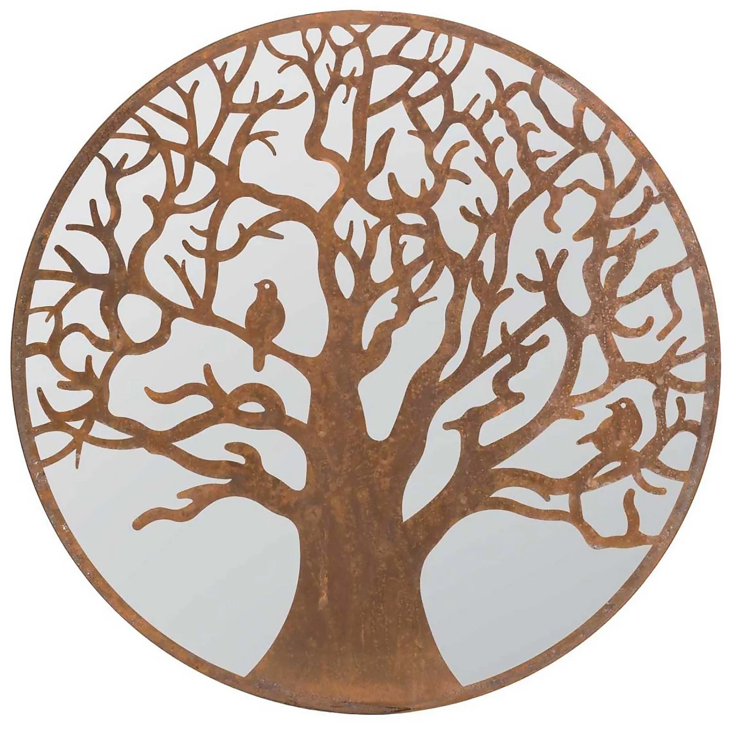 MirrorOutlet Bird Round Garden Mirror - 60cm 1 MirrorOutlet Bird Round Garden Mirror - 60cm