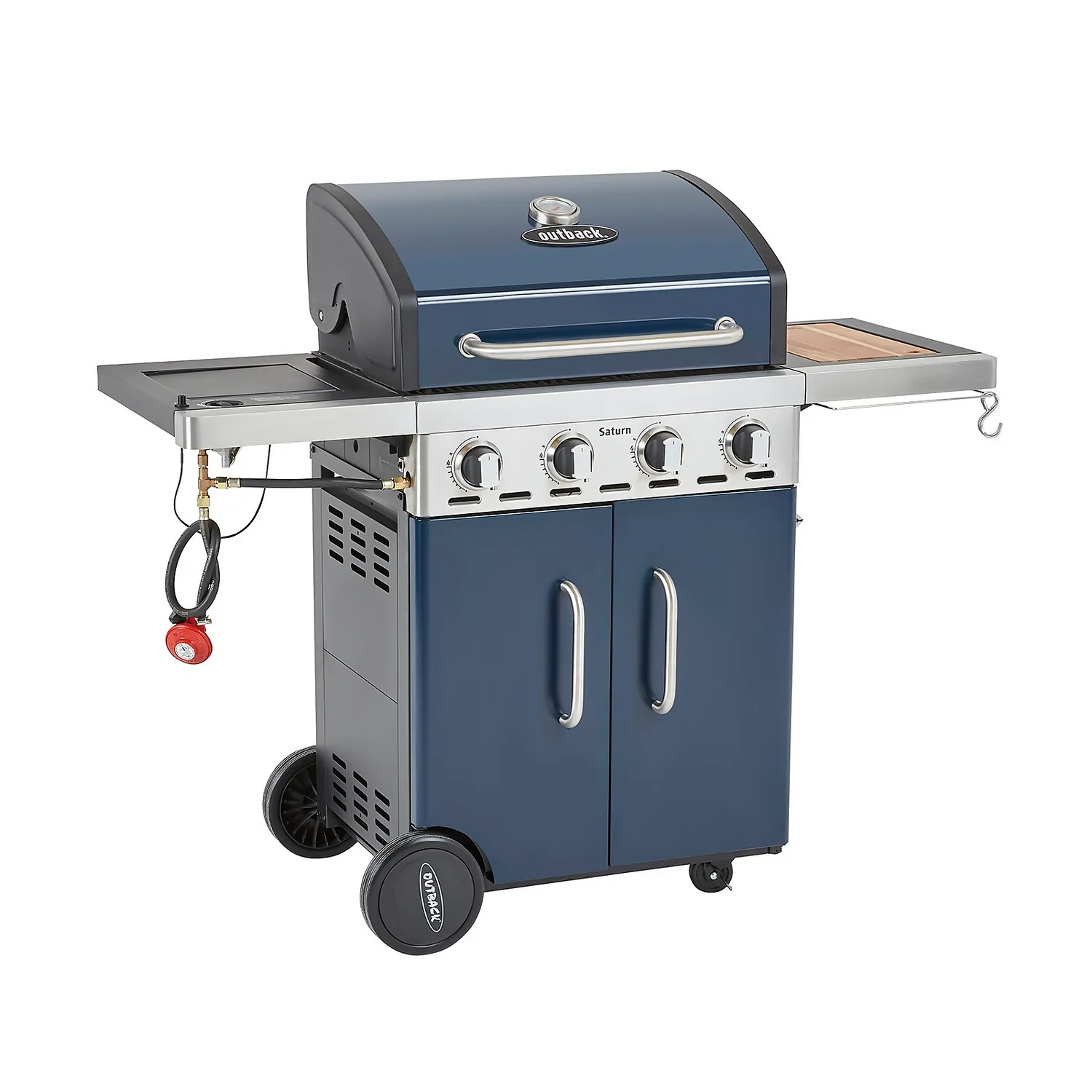Outback Saturn Pro 4 Burner Gas BBQ - Blue 1 Outback Saturn Pro 4 Burner Gas BBQ - Blue