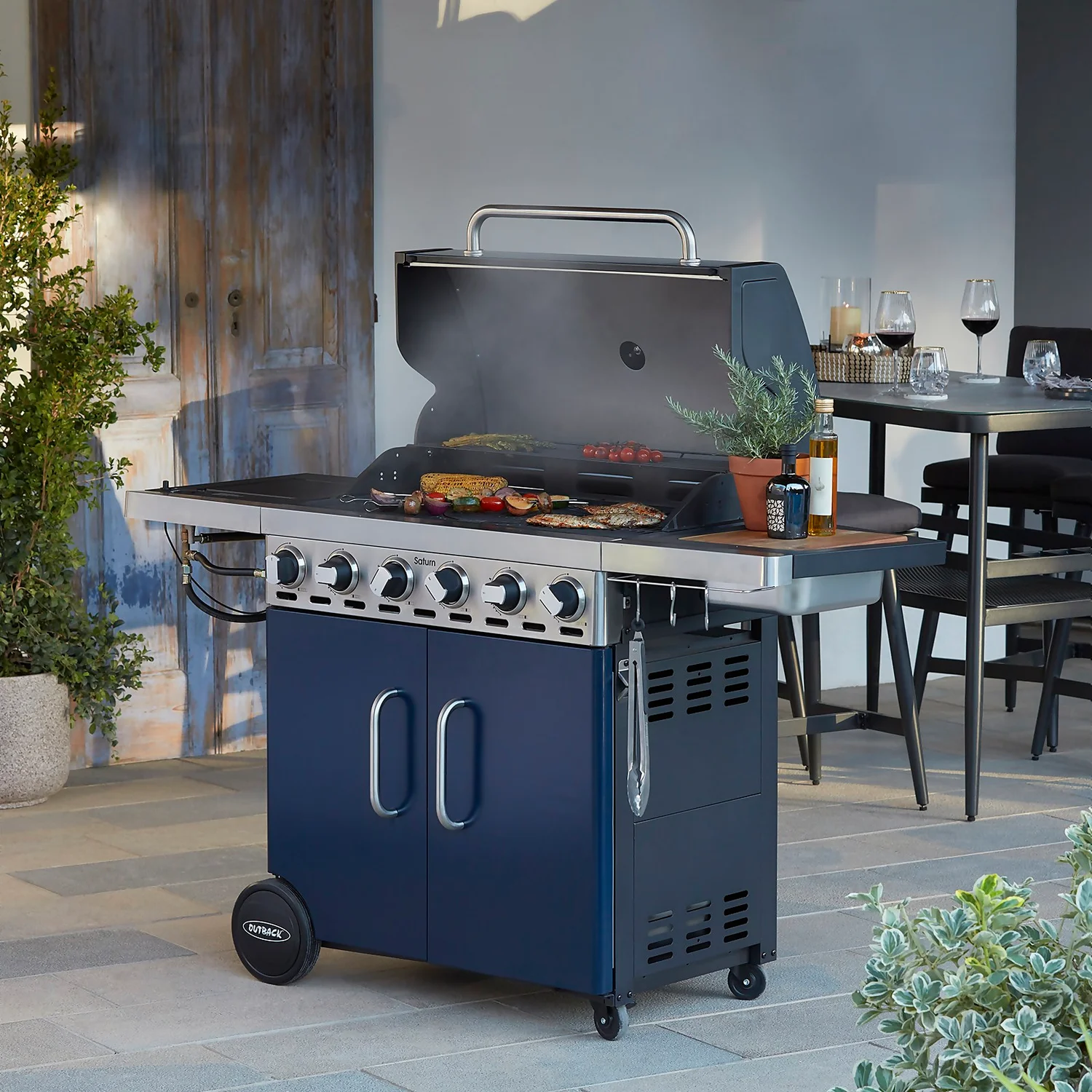 Outback Saturn Pro Blue 6 Burner Gas BBQ 2 Outback Saturn Pro Blue 6 Burner Gas BBQ - Image 2