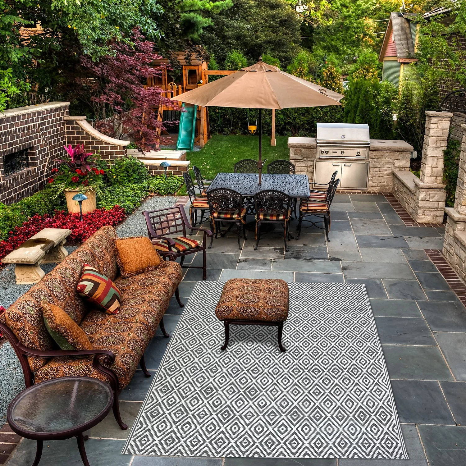 Homebase Outdoor Rug - Grey 240x300cm 3 Homebase Outdoor Rug - Grey 240x300cm - Image 3