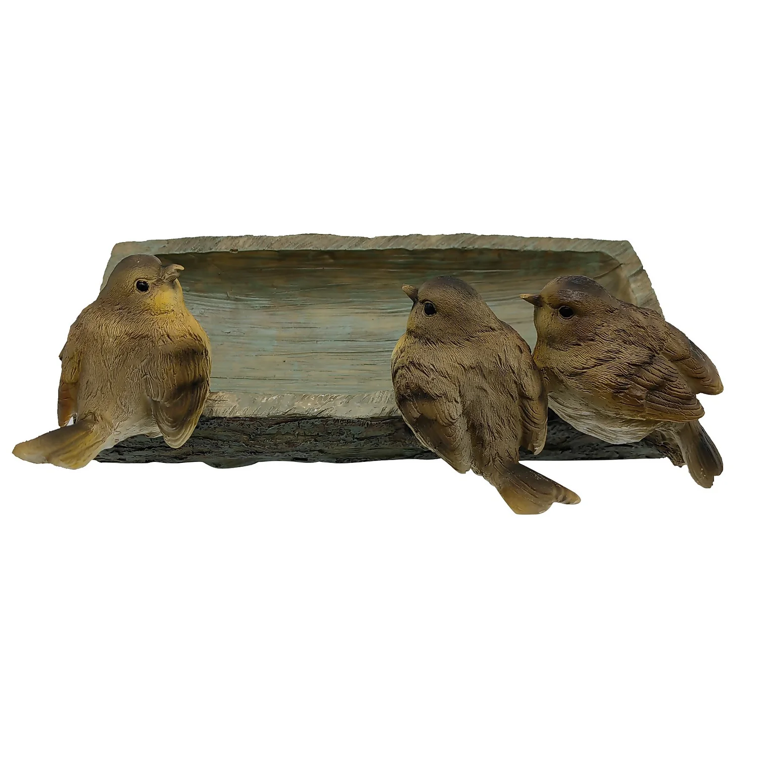 Homebase Wood Log Bird Bath With Birds 6 Homebase Wood Log Bird Bath With Birds - Image 6