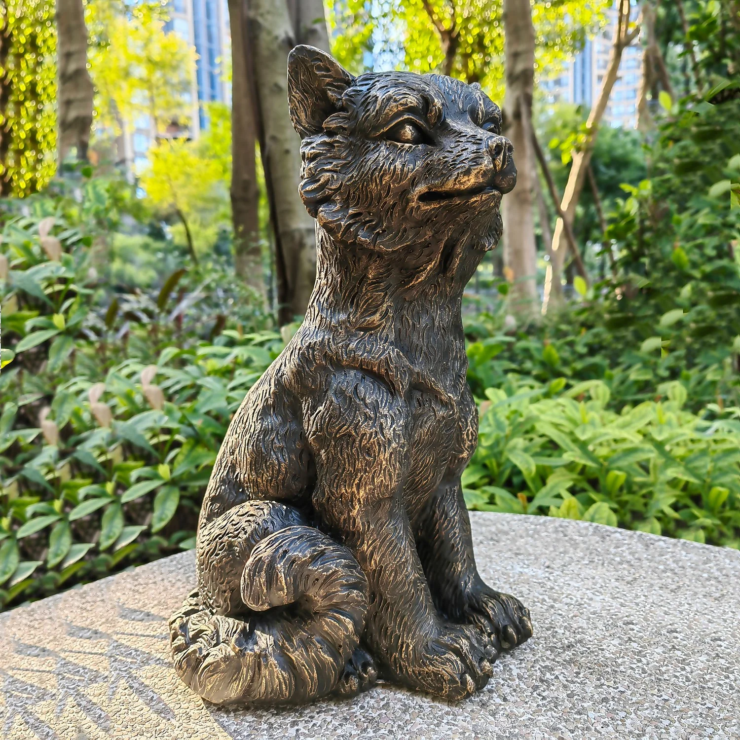 Bronze Look Fox Garden Ornament 2 Bronze Look Fox Garden Ornament - Image 2