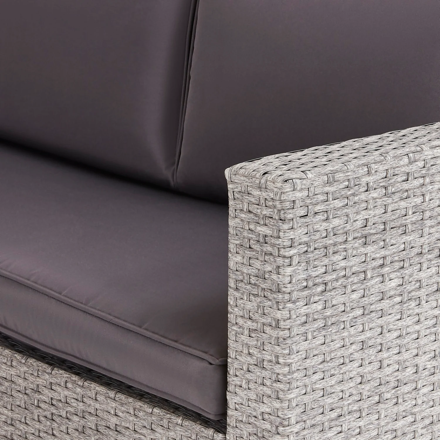 Alexandria Rattan Effect Garden Corner Sofa Set - Ash Grey 6 Alexandria Rattan Effect Garden Corner Sofa Set - Ash Grey - Image 6