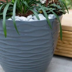 Wave Pot Charcoal - 33cm -Cheap Grove Sanctuary Store 13973616 9385011239920412
