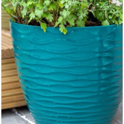 Wave Pot Teal - 33cm 7 Wave Pot Teal - 33cm -Cheap Grove Sanctuary Store 13973618 1505011239754191